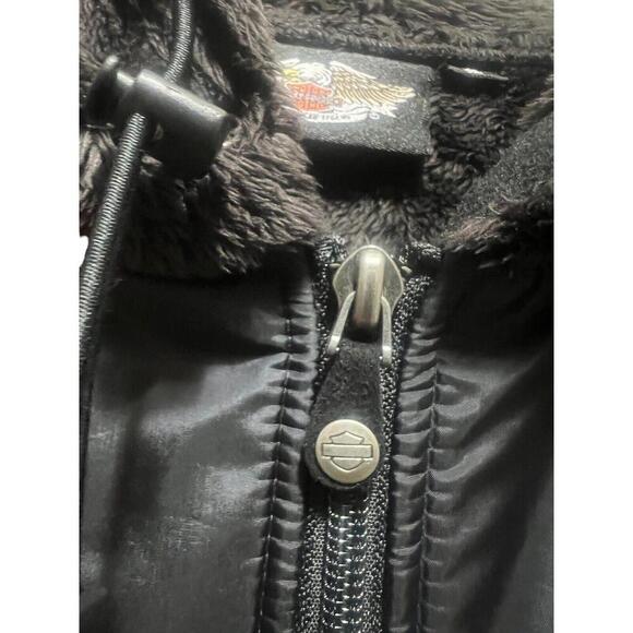 Harley-Davidson Authentic Hooded Fleece Jacket Full Zip Womens Small Harley Logo - Picture 3 of 7